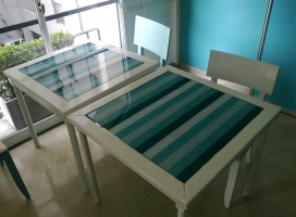 32-decoracion con vinilo impreso full color en mesas