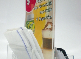 87-display en acrilico cristal con impresion full color intercambiable